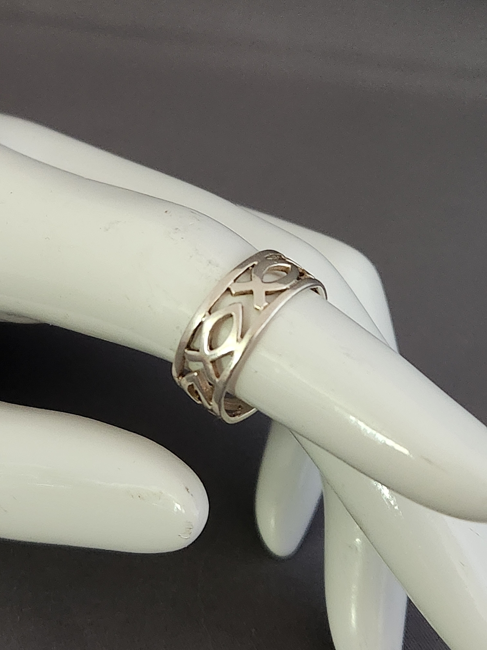 Sterling Silver Fish Openwork Band Ring
